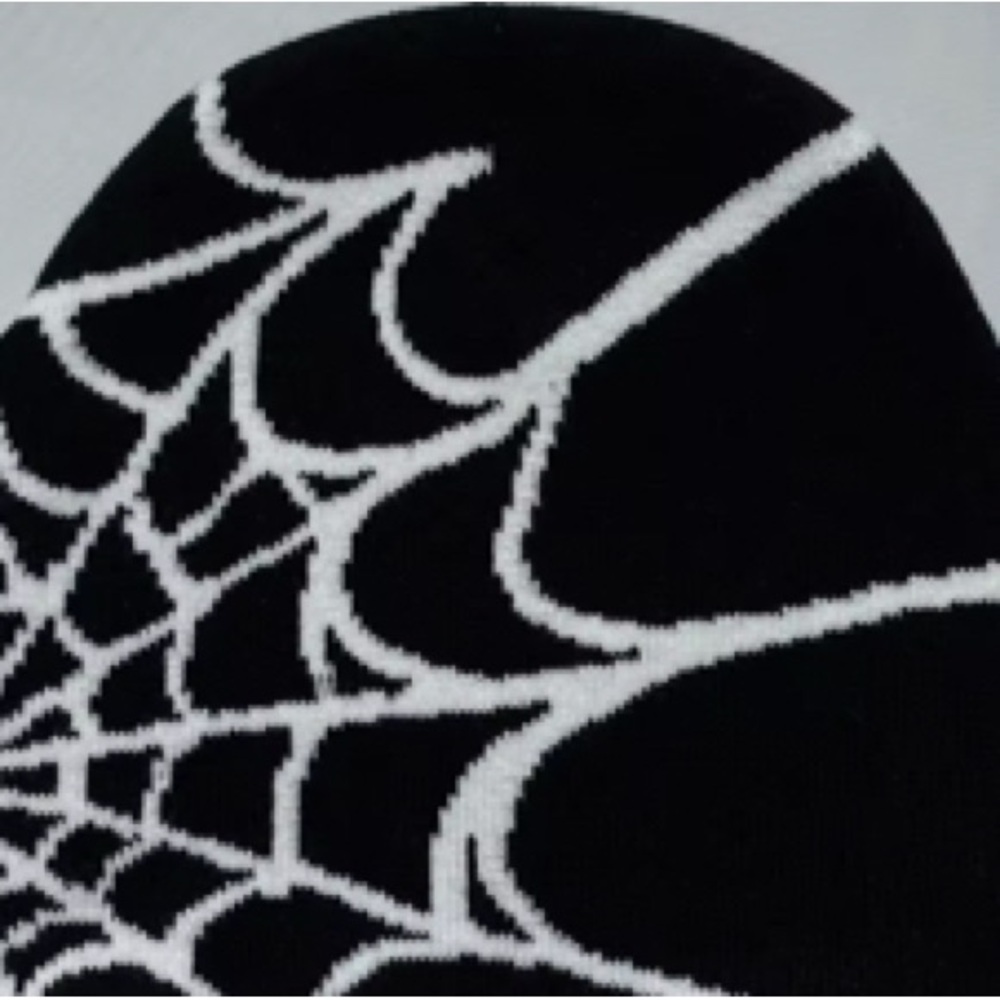 Stylish Black Spider Web Knit Beanie
